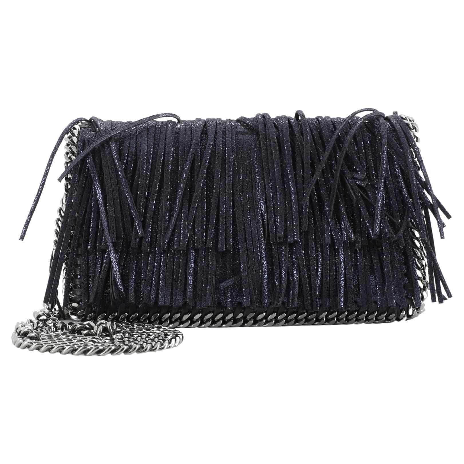 Stella McCartney Falabella Fringe Star Fold Over Crossbody Bag Shaggy