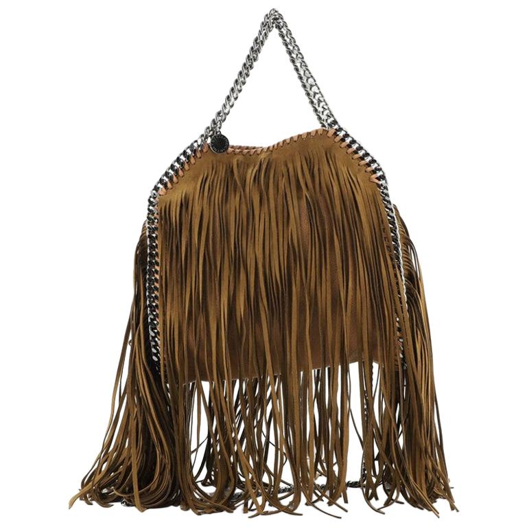 Stella McCartney Falabella Fringe Fold Over Crossbody Bag Shaggy Deer