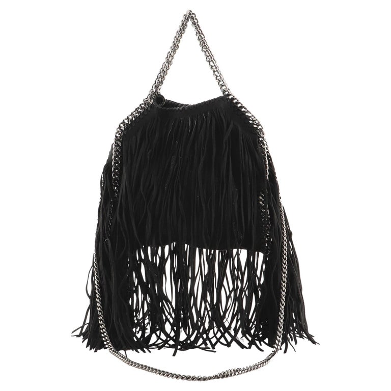 Stella McCartney Falabella Fringe Fold Over Crossbody Bag Shaggy Deer