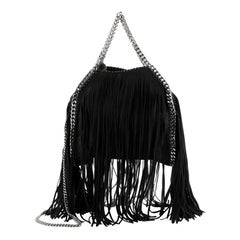 Stella McCartney Falabella Fringe Fold Over Crossbody Bag Shaggy Deer Mini