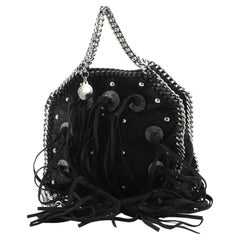 Stella McCartney Falabella Fringe Fold Over Crossbody Bag Studded Shaggy