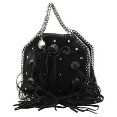 Stella McCartney Falabella Fringe Fold Over Crossbody Bag Studded Shaggy 