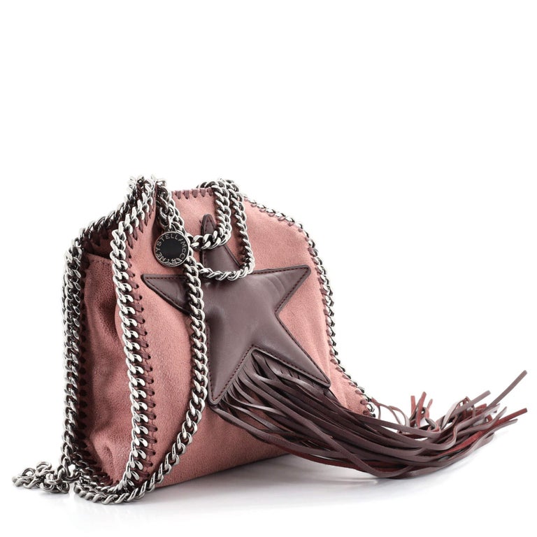 Stella McCartney Falabella Fringe Star Fold Over Crossbody Bag Shaggy