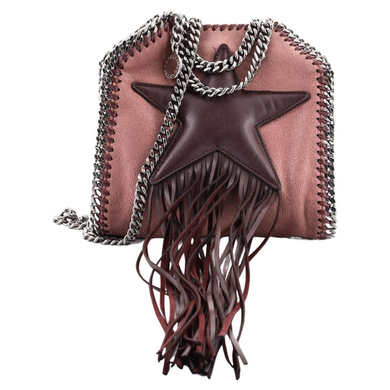 Stella McCartney Falabella Fringe Star Fold Over Crossbody Bag Shaggy