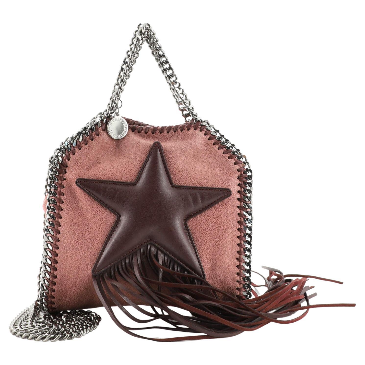 Stella McCartney Falabella Fringe Star Fold Over Crossbody Bag Shaggy Deer Tiny