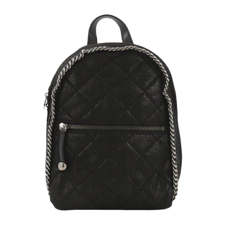 Stella McCartney Falabella Front Zip Backpack Quilted Shaggy Deer Mini ...