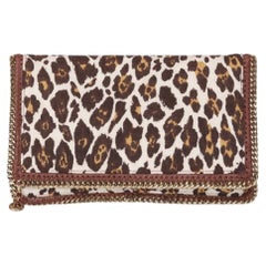 Stella McCartney Falabella Leopard Print Canvas Clutch Bag