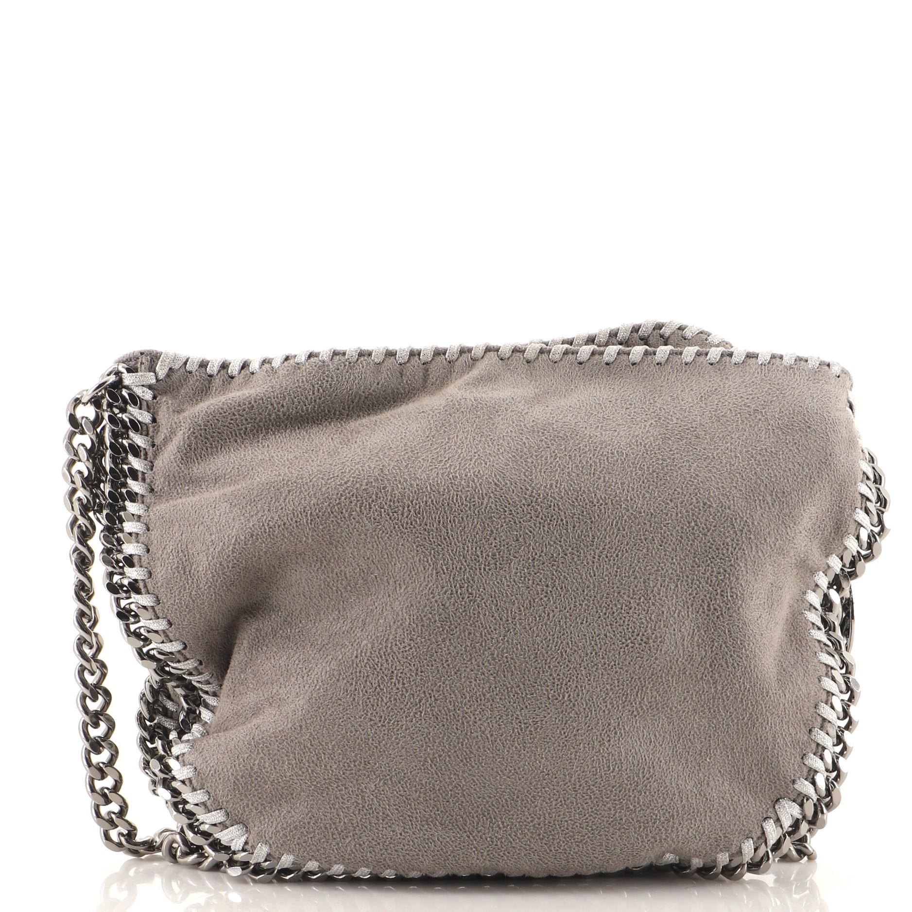 Gray Stella McCartney Falabella Open Crossbody Bag Shaggy Deer Small