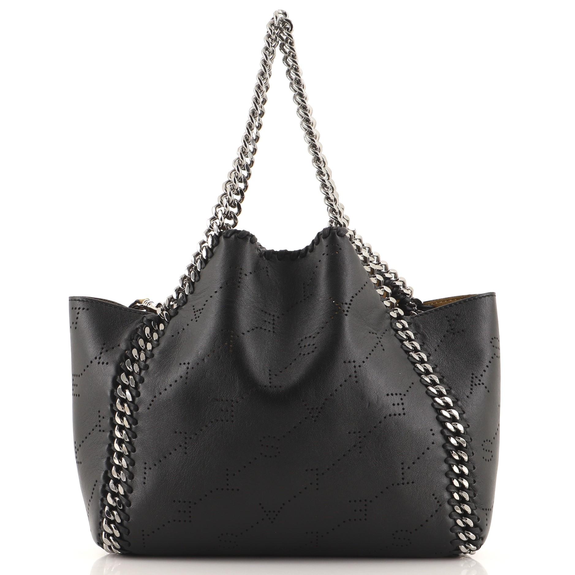  Stella McCartney Falabella Reversible Tote Perforated Faux Leather Mini In Good Condition In NY, NY