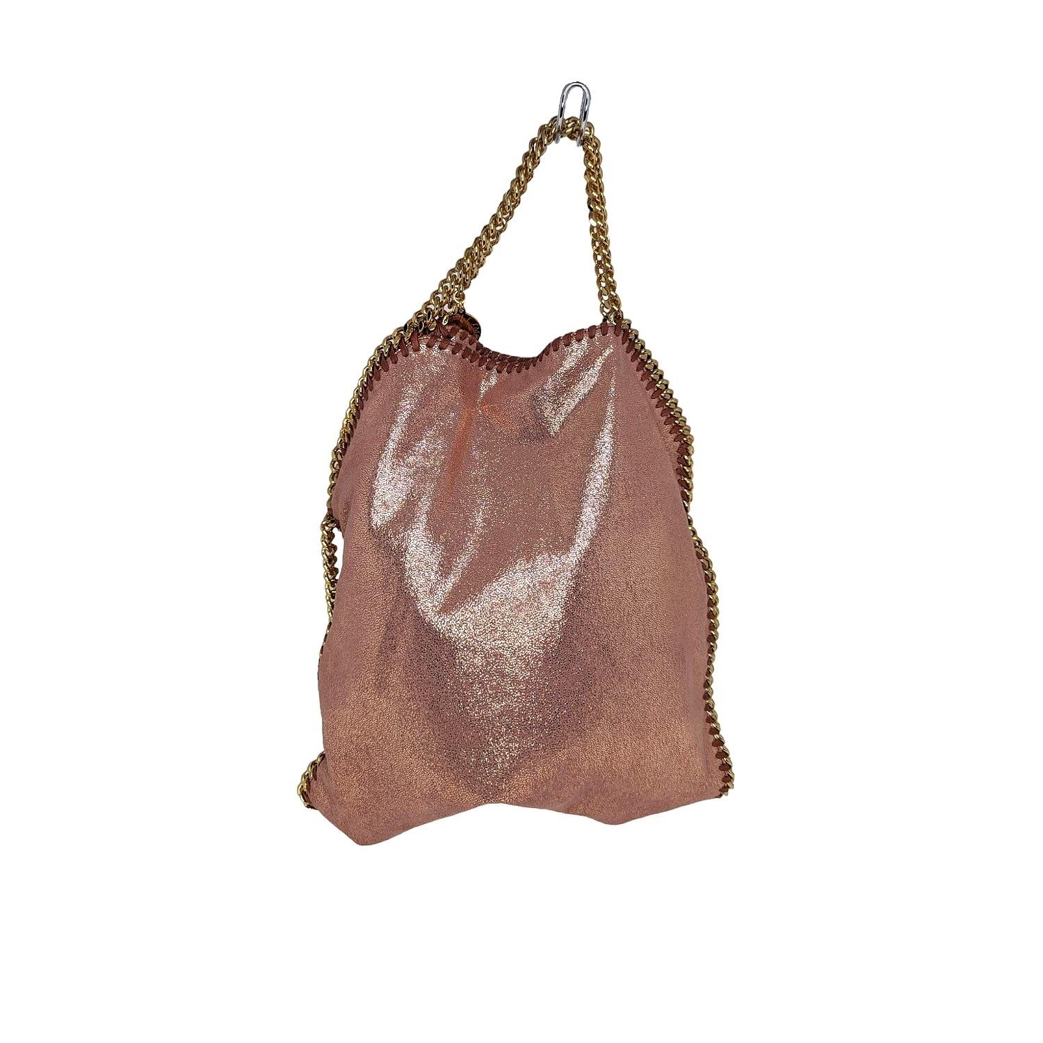 Marron Stella McCartney Falabella Shimmer Fold-Over Tote Bag en vente