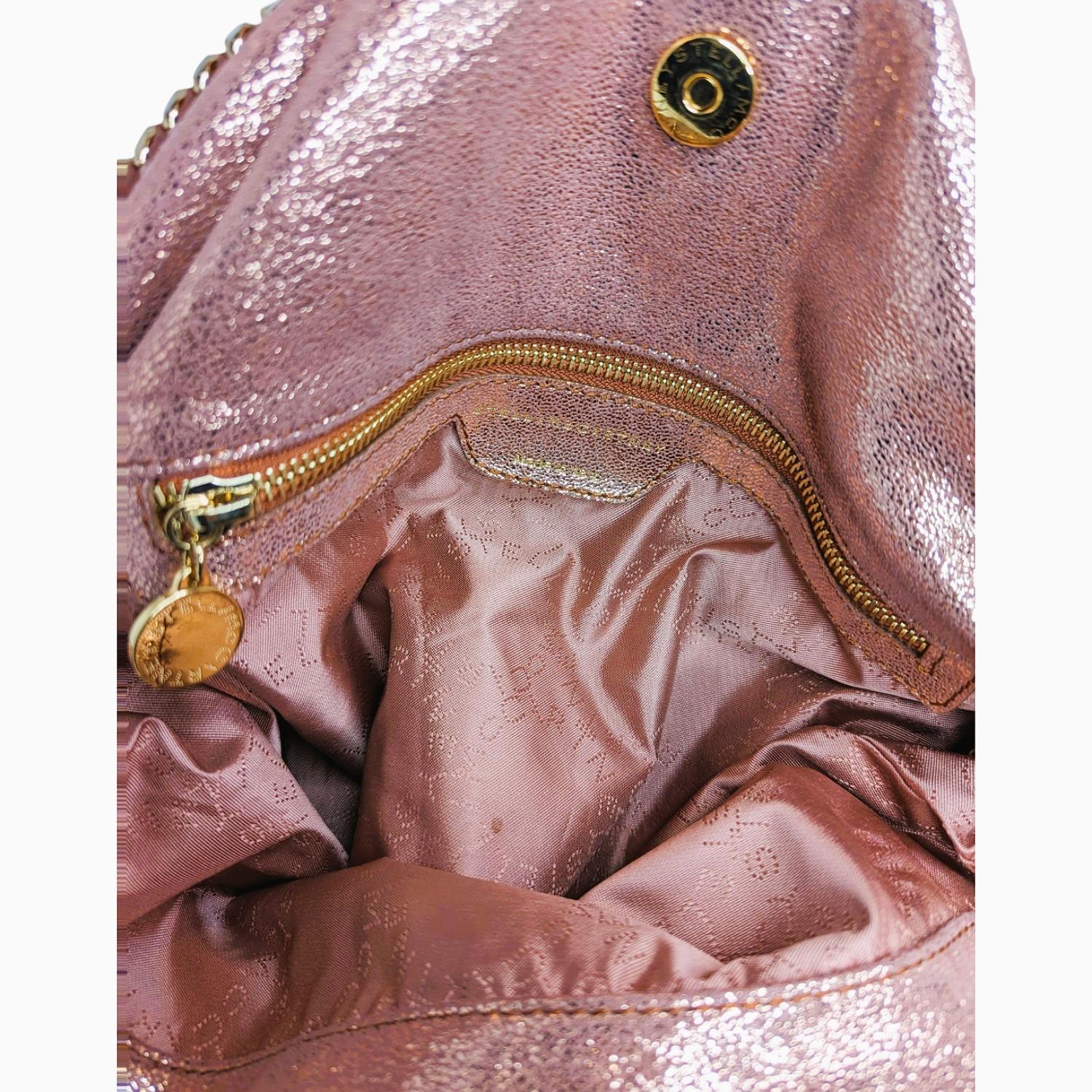 Stella McCartney Falabella Shimmer Fold-Over Tote Bag For Sale 3
