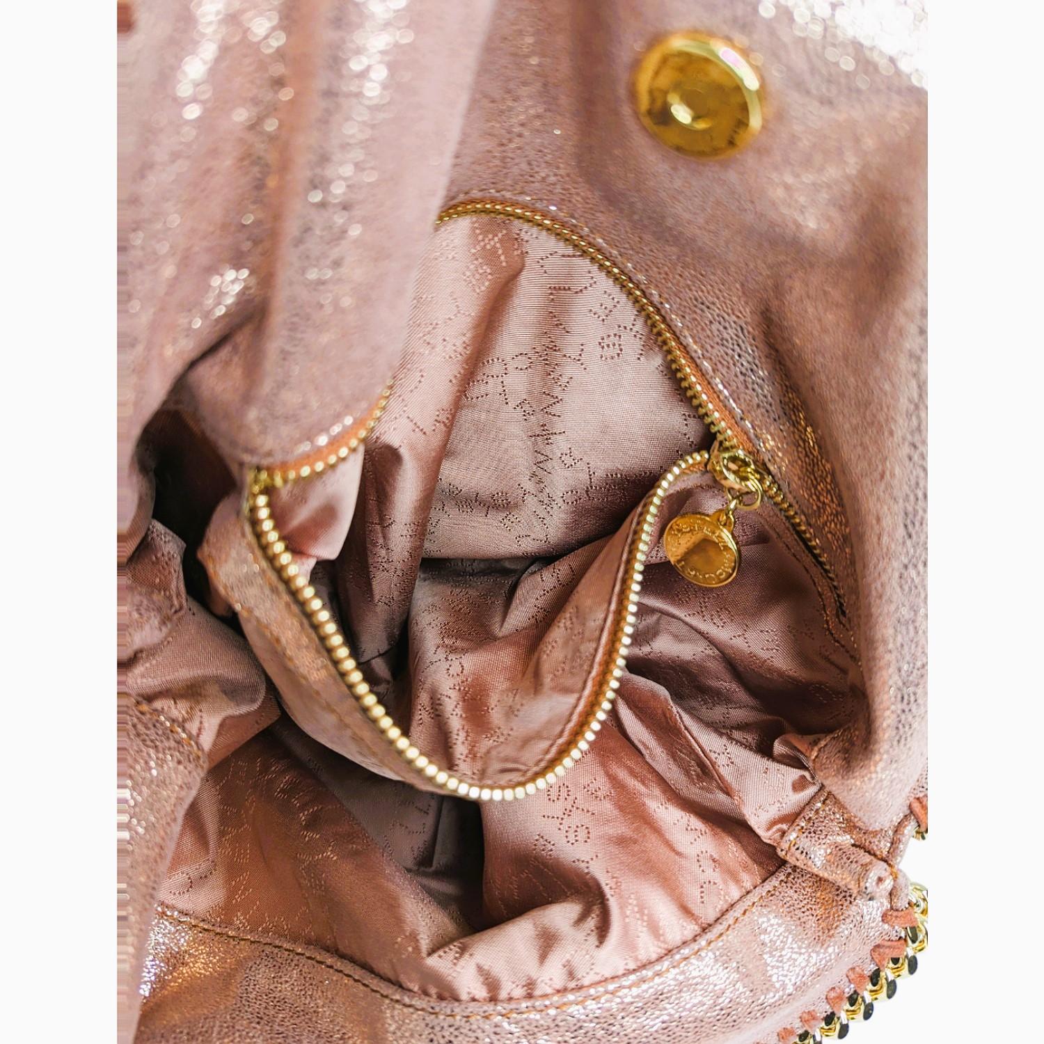 Stella McCartney Falabella Shimmer Fold-Over Tote Bag For Sale 4