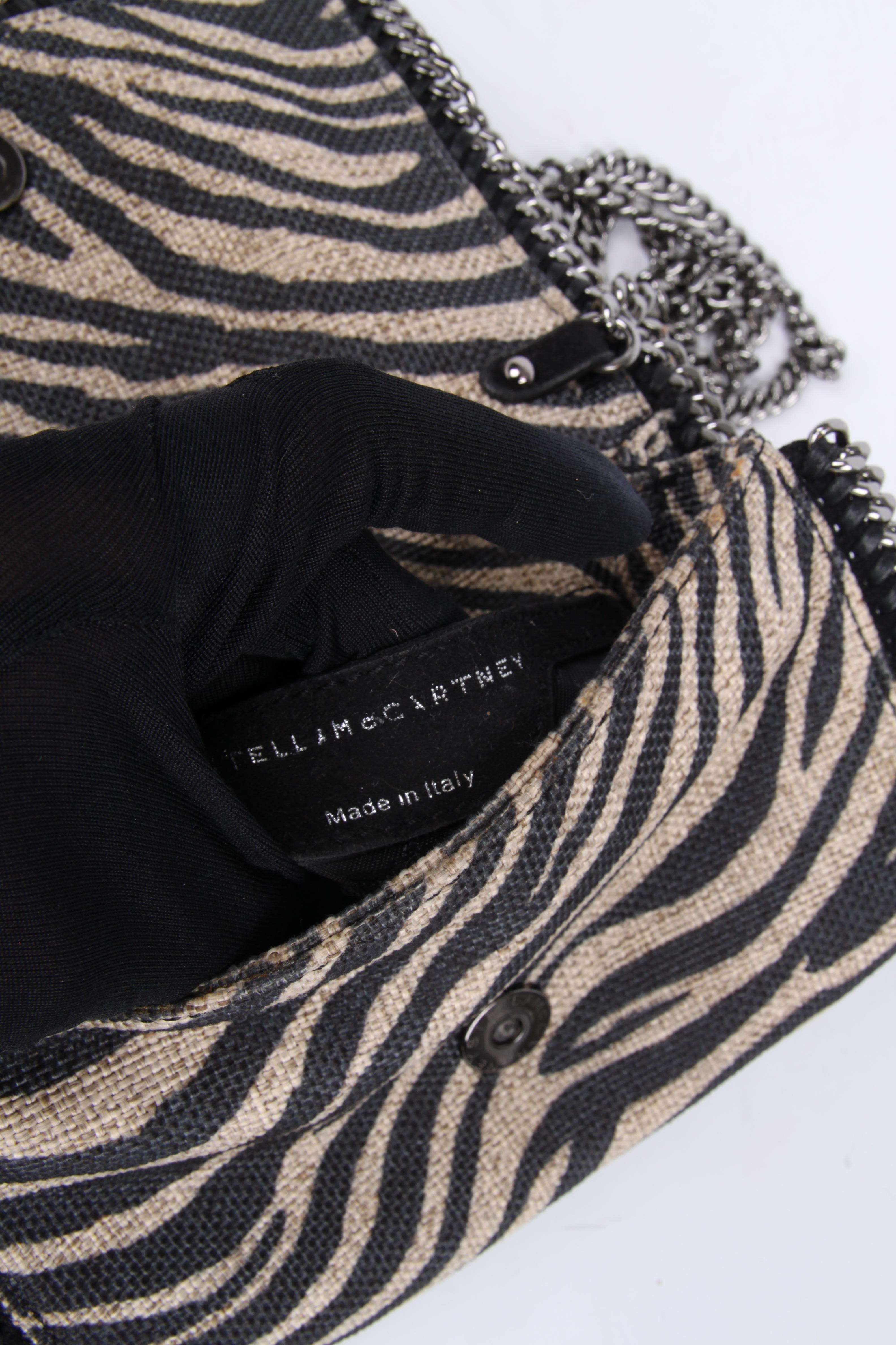 Stella McCartney Falabella Zebra Shoulder Bag - beige/black In Good Condition In Baarn, NL