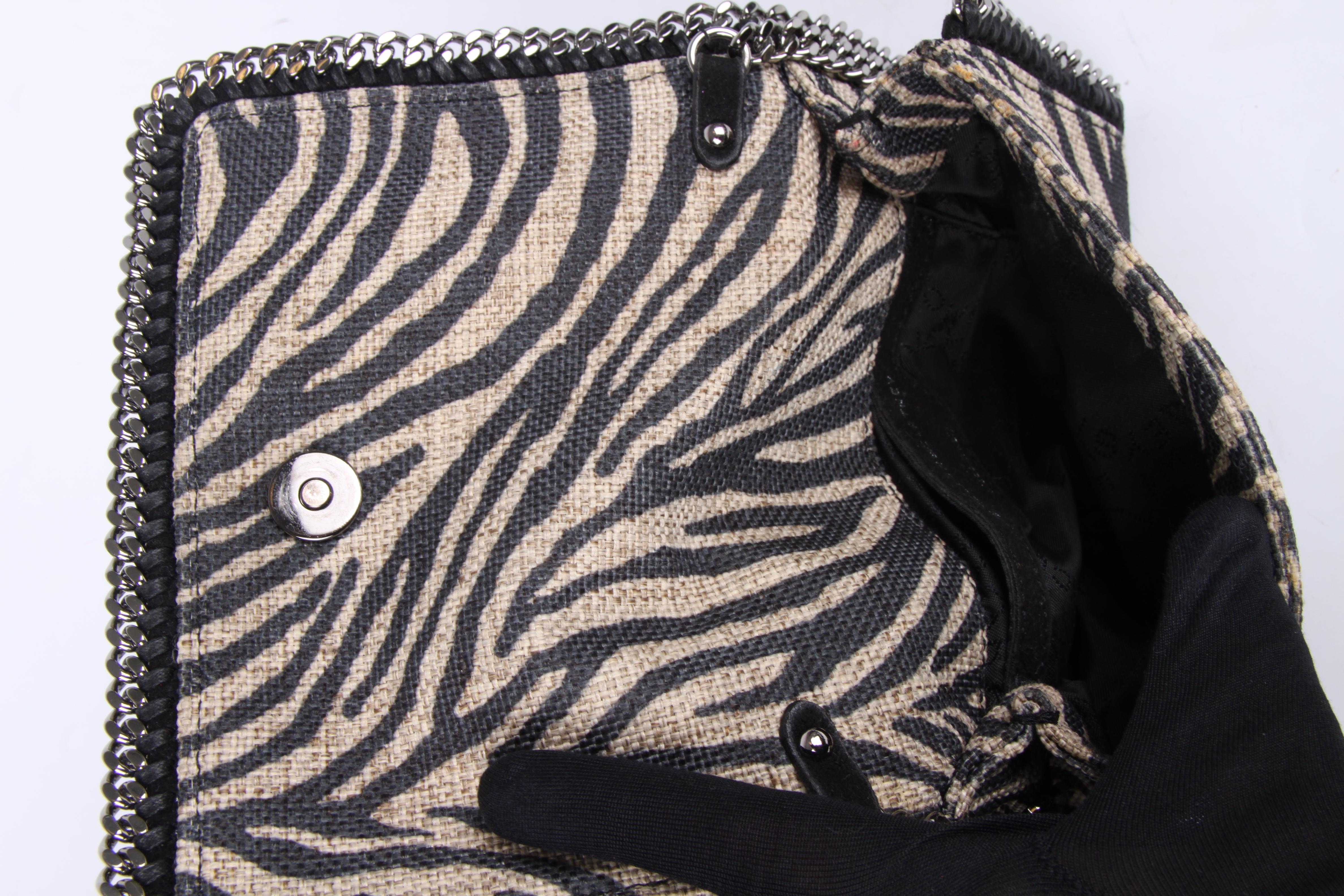 Women's Stella McCartney Falabella Zebra Shoulder Bag - beige/black