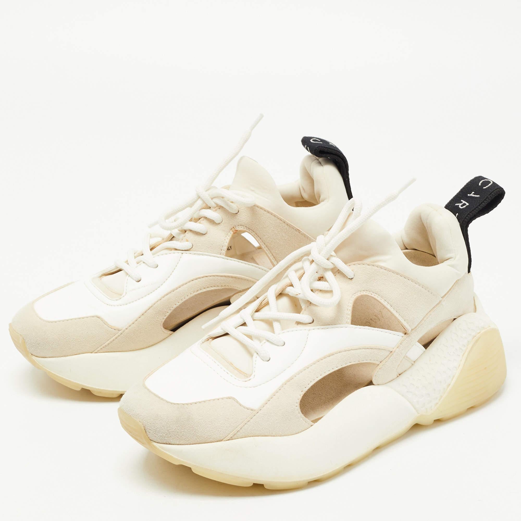 Stella McCartney Faux Leather And Faux Suede Eclypse Low Top Sneakers Size 36 1