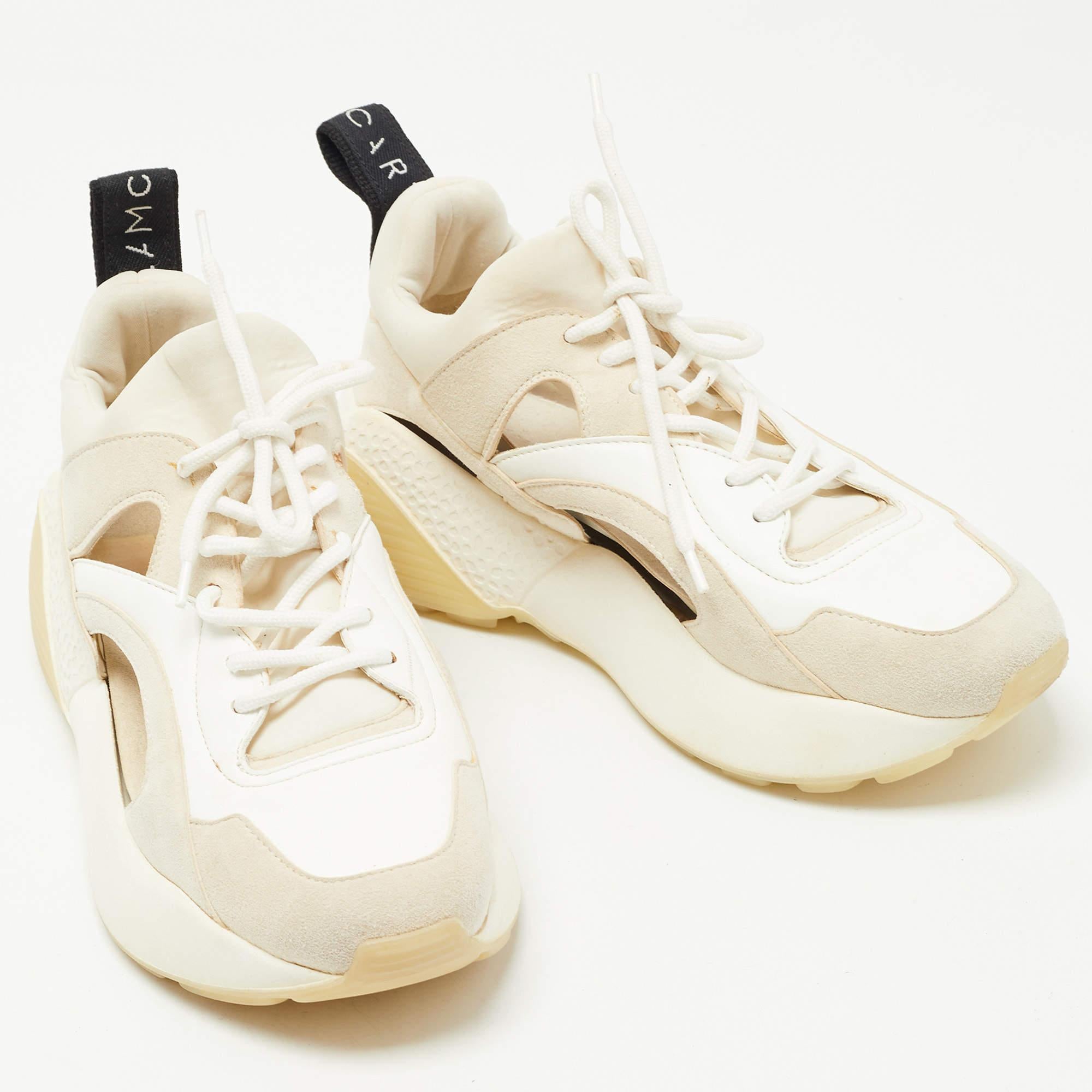 Stella McCartney Faux Leather And Faux Suede Eclypse Low Top Sneakers Size 36 2
