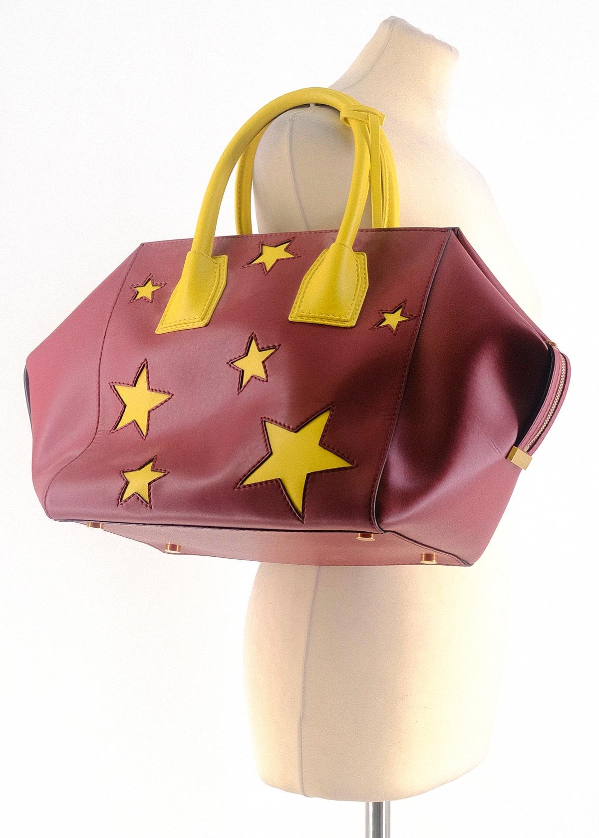 Stella McCartney Faux-Leather Star Embossed Tote Bag  For Sale 1