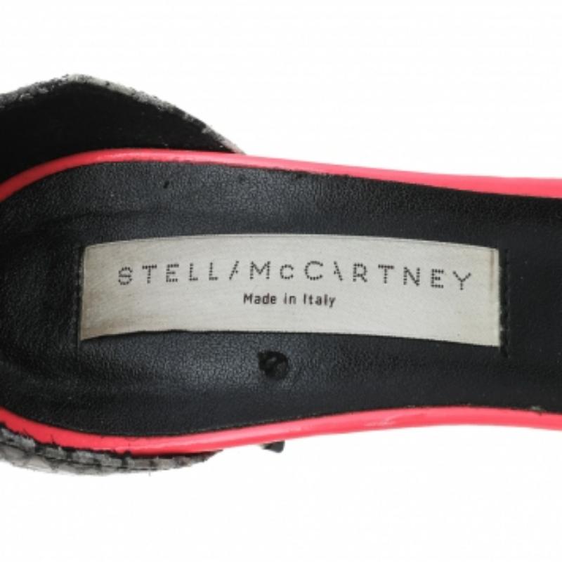 Stella McCartney Sandalias con correa en el tobillo de charol de imitación y piel de pitón talla 37,5 Negro en venta