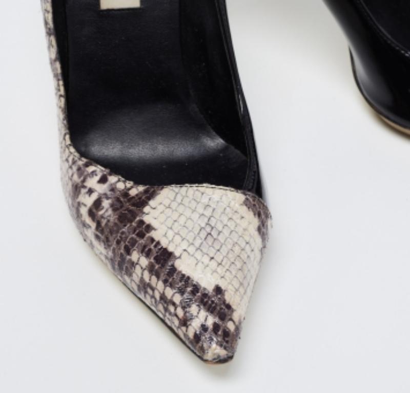Stella McCartney Escarpins D'orsay en faux vernis et cuir gaufré Taille 38.5 en vente 1
