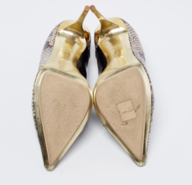 Stella McCartney Escarpins D'orsay en faux vernis et cuir gaufré Taille 38.5 en vente 3