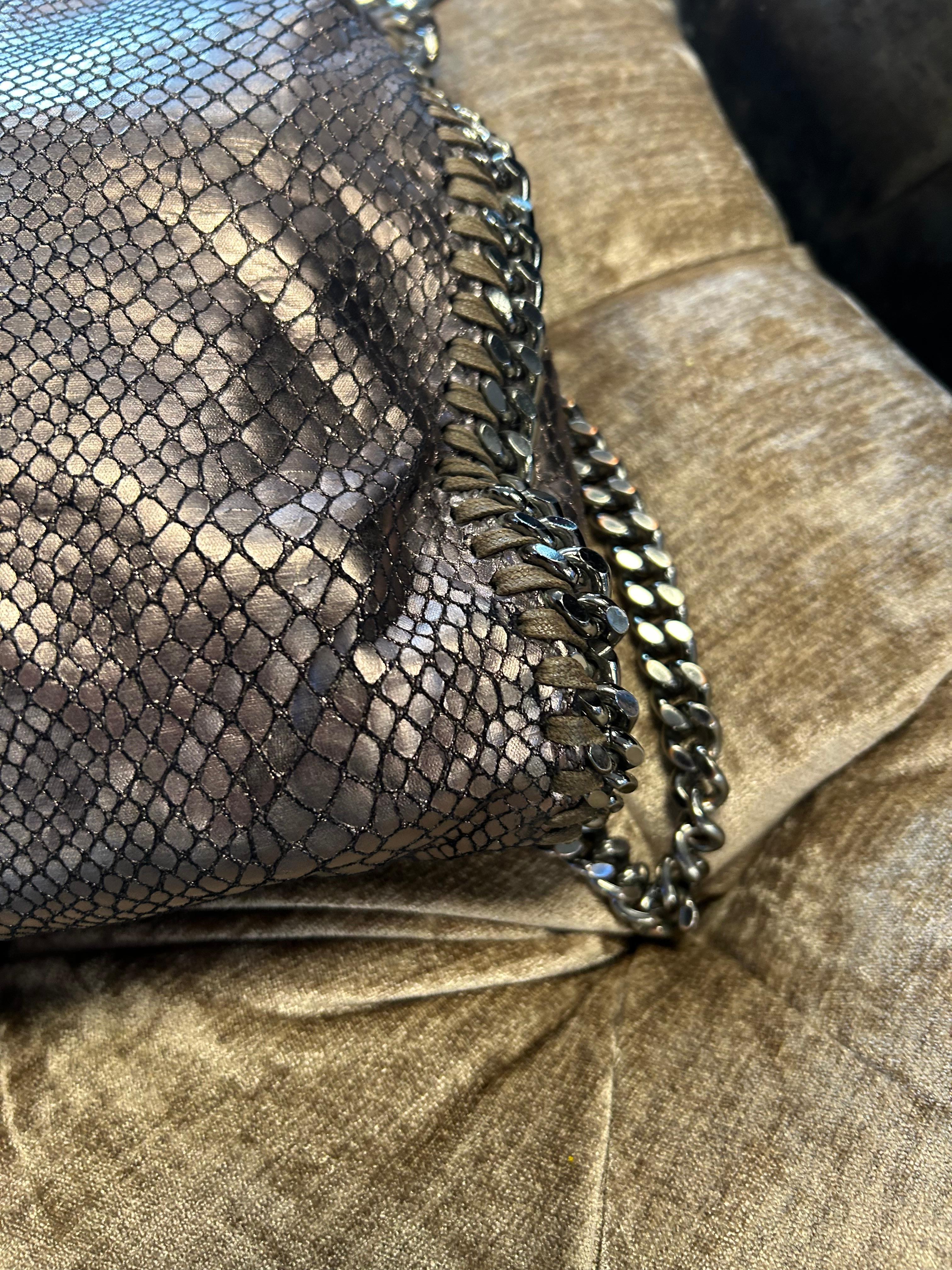 Stella McCartney Faux Python Embossed Leather Falabella Tote For Sale 7