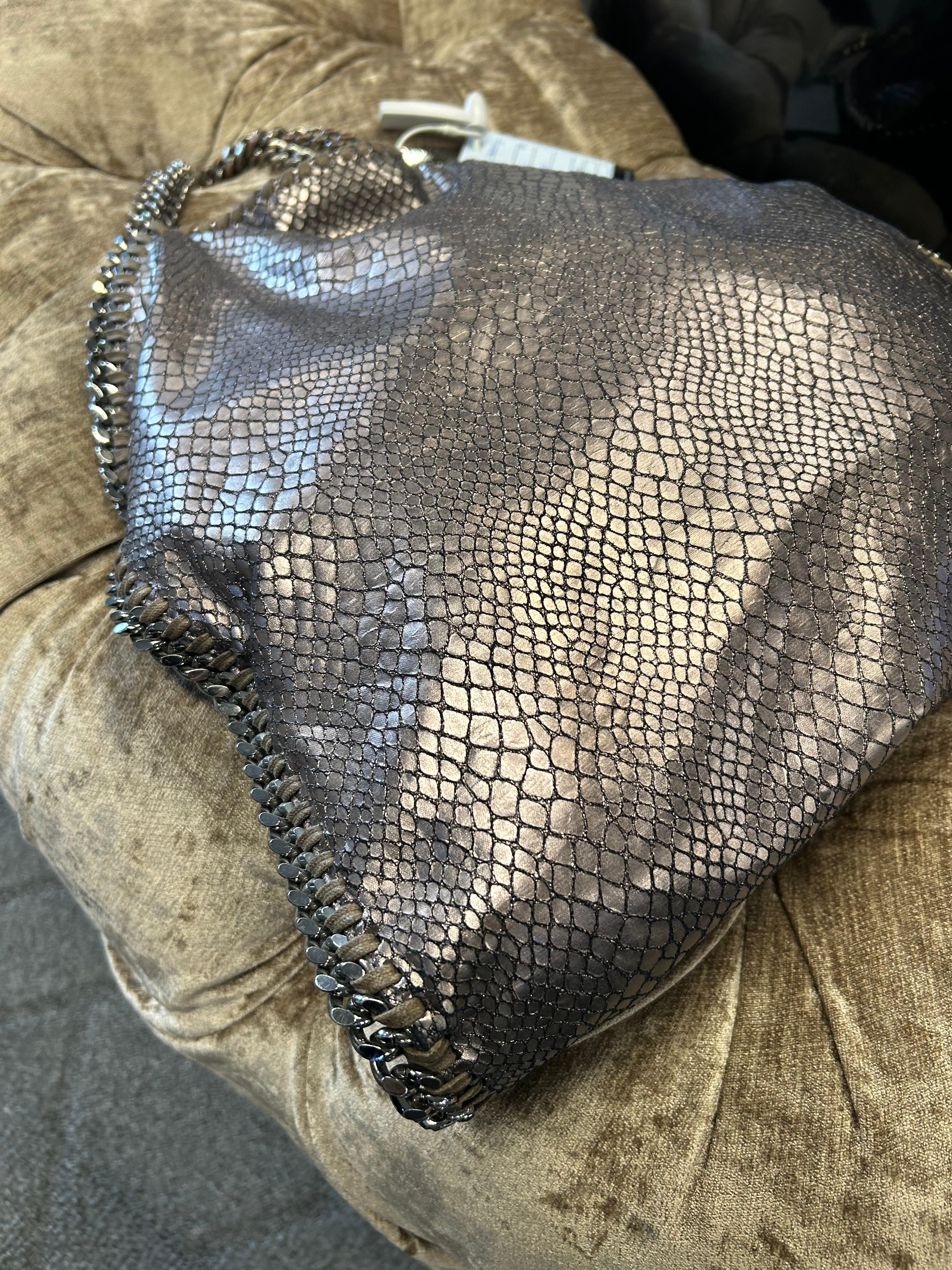 Stella McCartney Faux Python Embossed Leather Falabella Tote For Sale 8