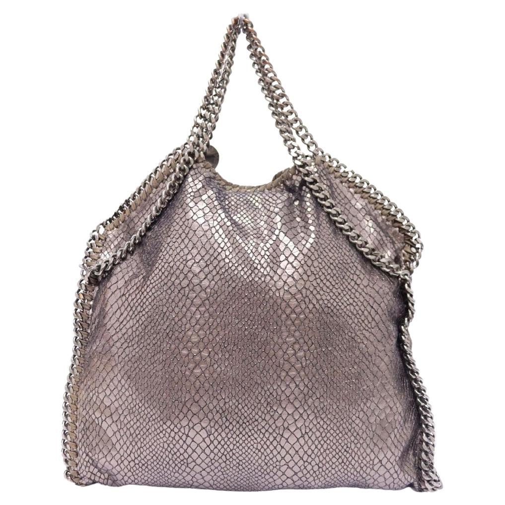 Stella McCartney Faux Python Embossed Leather Falabella Tote For Sale