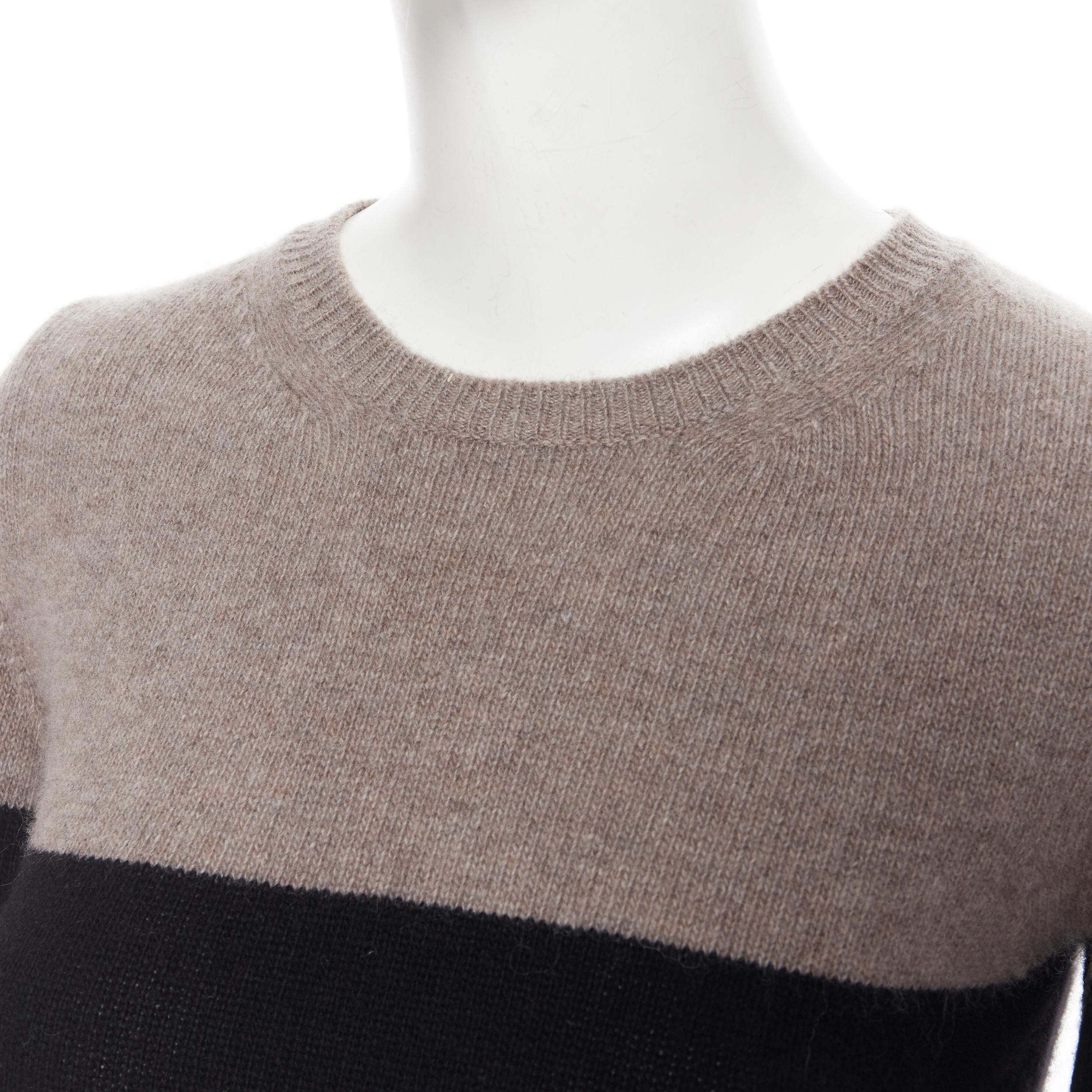 Women's STELLA MCCARTNEY fleece wool cashmere blend brown striped sewater dress IT36 XS