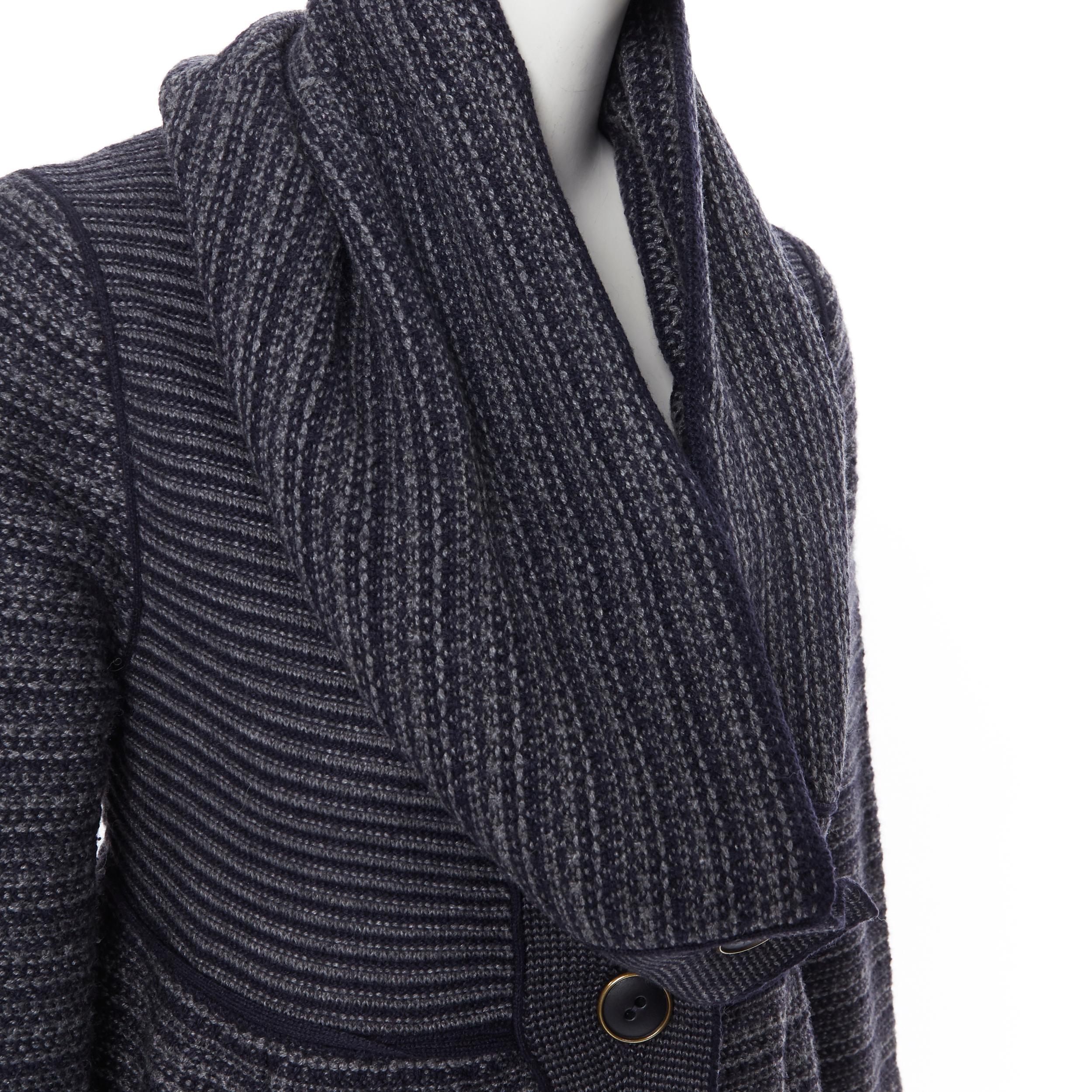 STELLA MCCARTNEY fleece wool cashmere silk navy blue button long cardigan IT36 
Brand: Stella McCartney
Designer: Stella McCartney
Model Name / Style: Coatigan
Material: Wool, cashmere, silk
Color: Navy
Pattern: Solid
Closure: Button
Extra Detail: