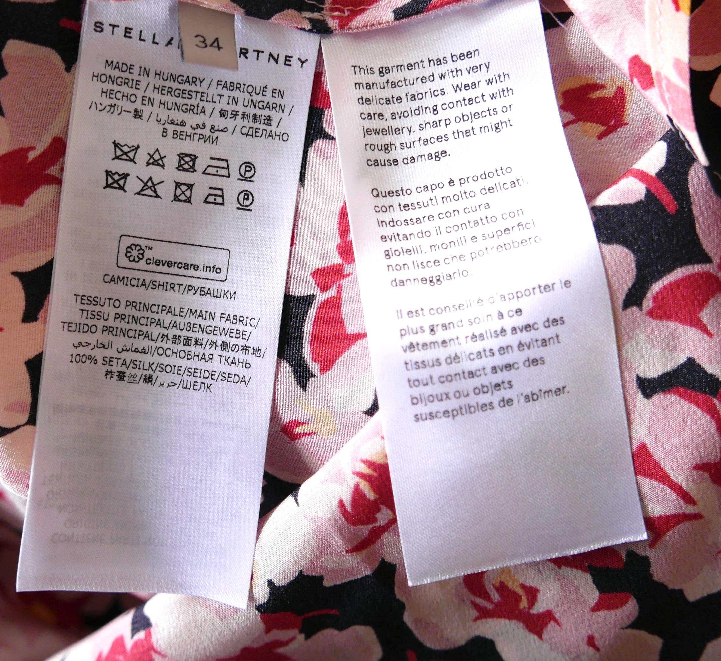 Stella McCartney floral blossom print silk shirt For Sale 1