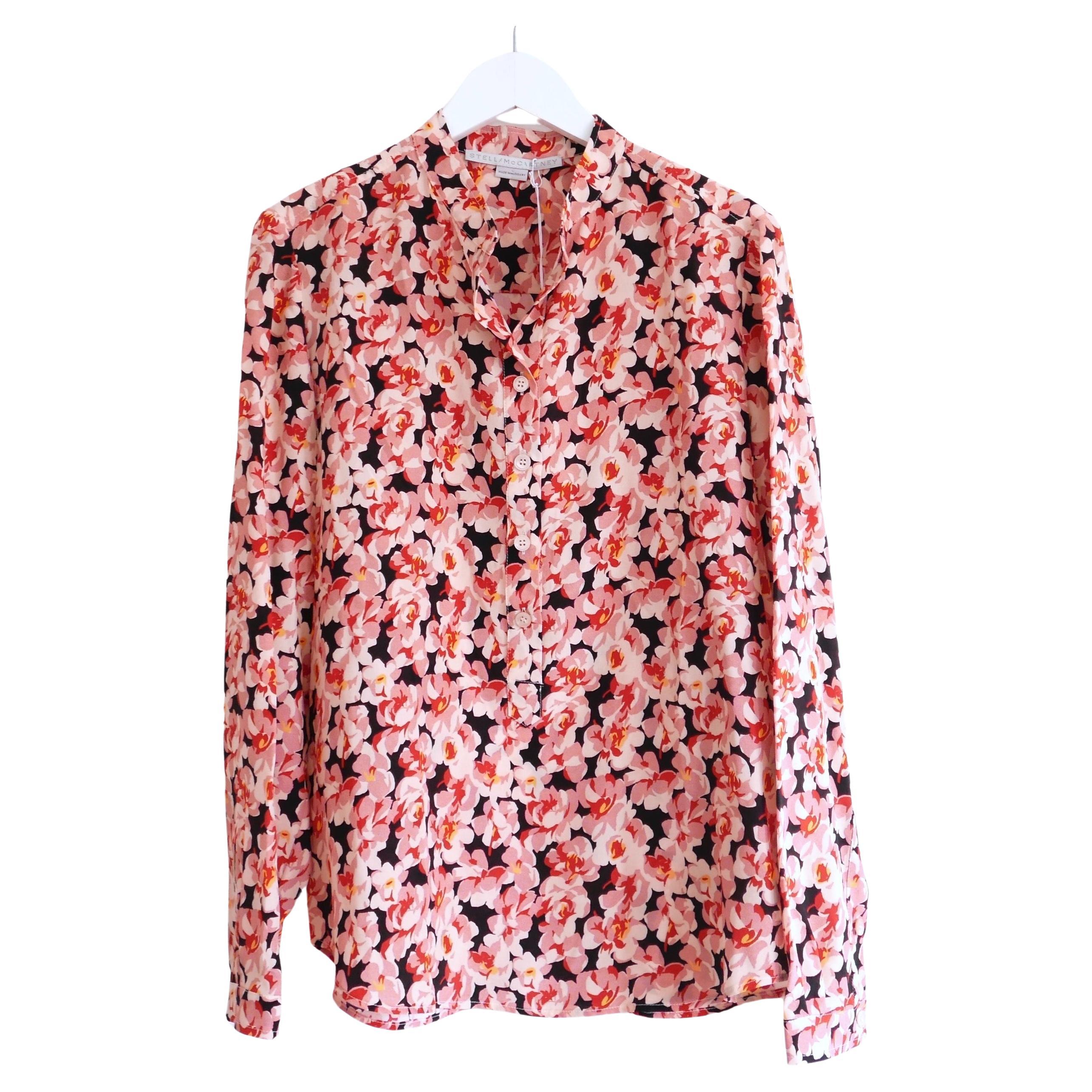 Stella McCartney floral blossom print silk shirt For Sale