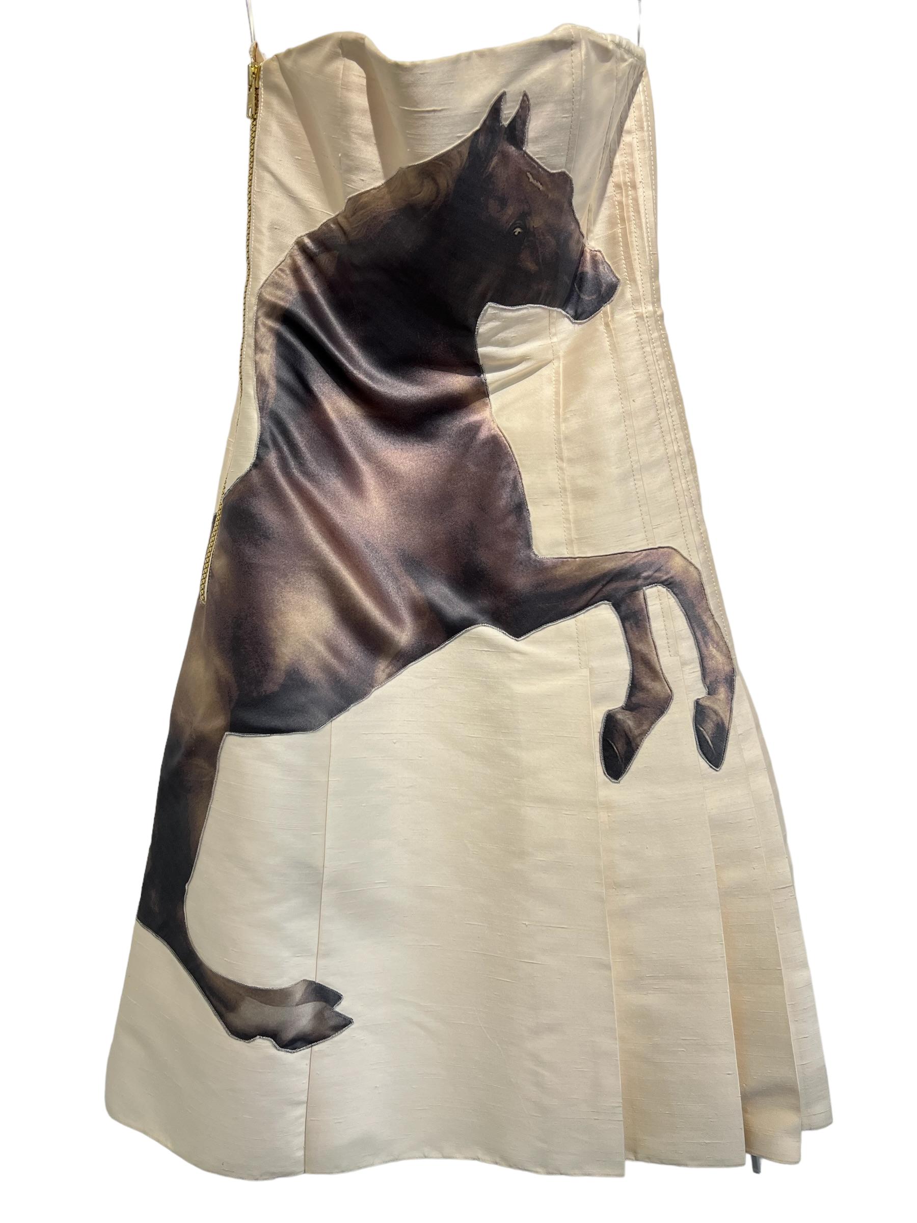 Stella McCartney for Chloe Strapless Dress With Side Zip, Horse Front Design