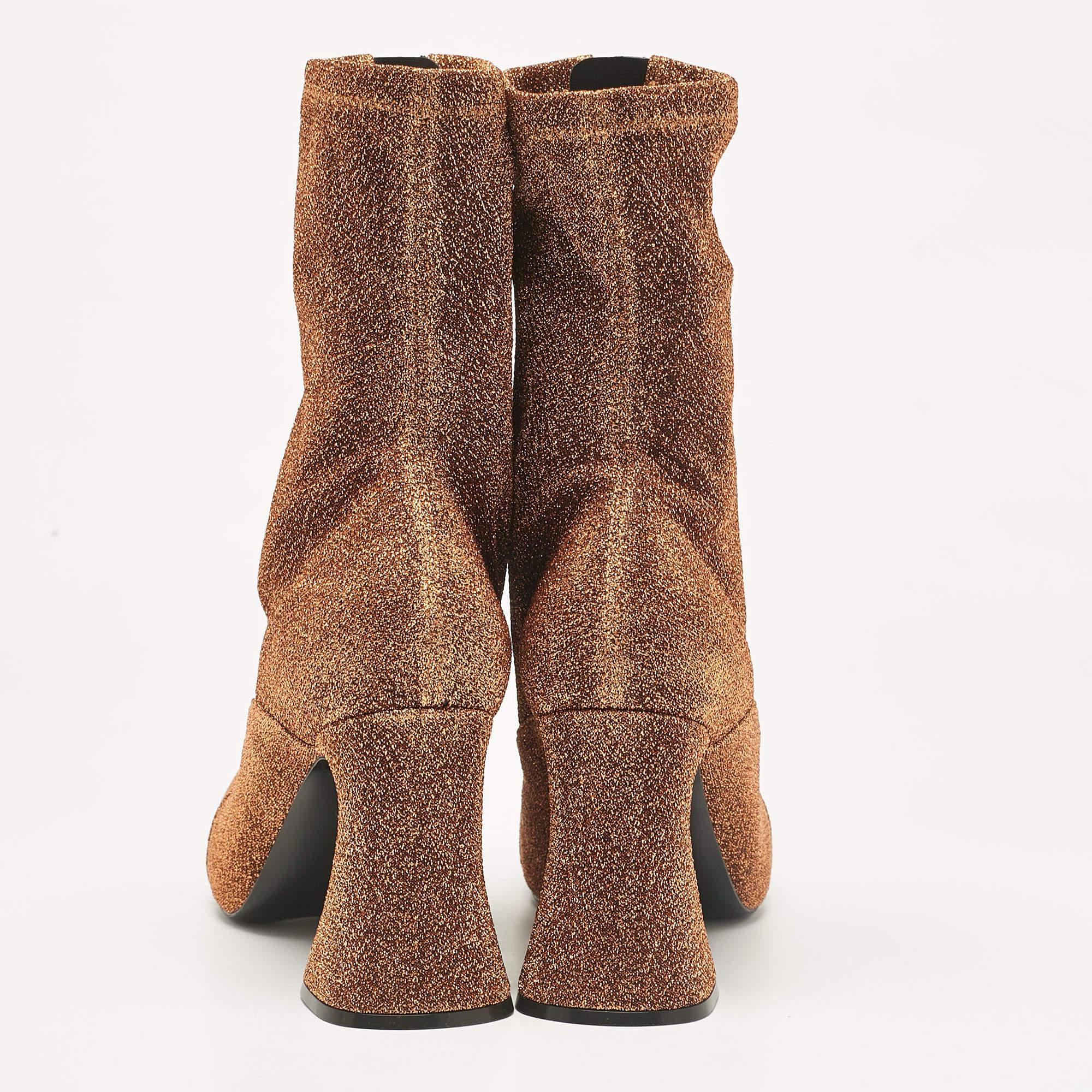 Stella McCartney - Bottes longueur cheville en tissu lurex doré taille 39 Pour femmes en vente