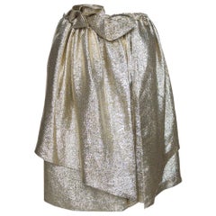 Stella McCartney Gold Lurex Gathered Brynn Asymmetric Skirt S
