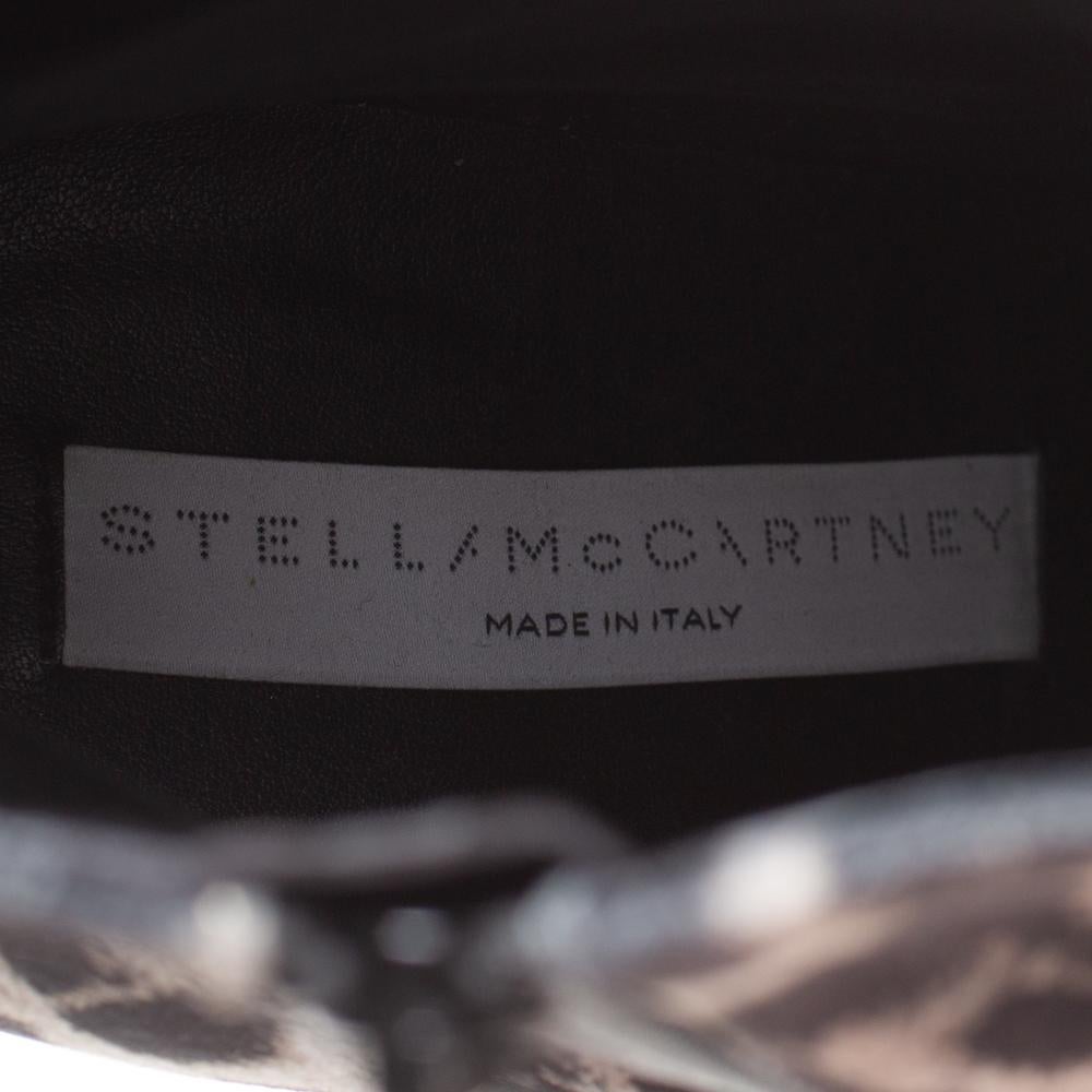 Stella McCartney Green/Black Print Velvet Pointed Toe Ankle Booties Size 41 2