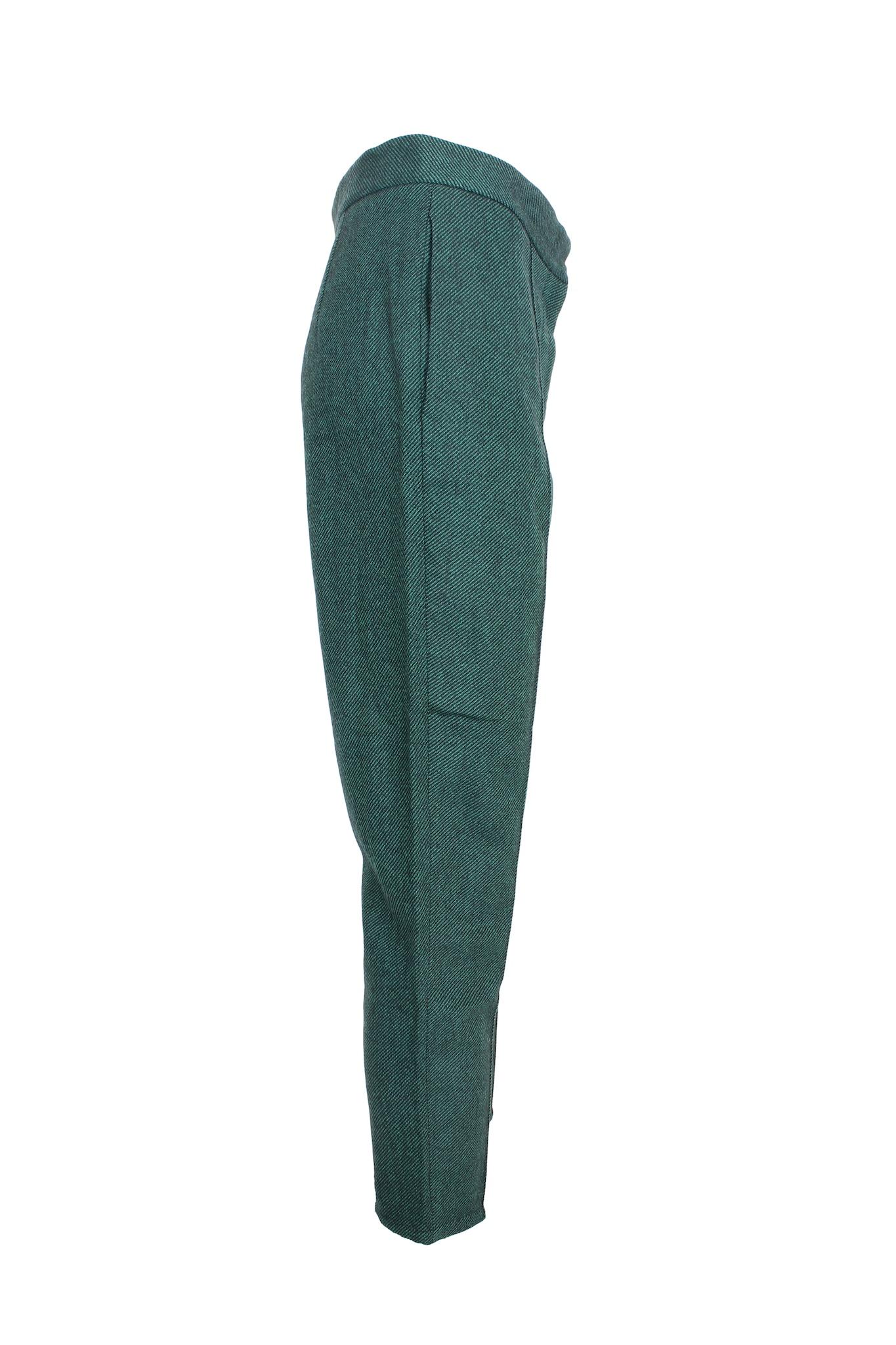 Stella McCartney Green Black Wool Capri Pants 2000s In Excellent Condition For Sale In Brindisi, Bt