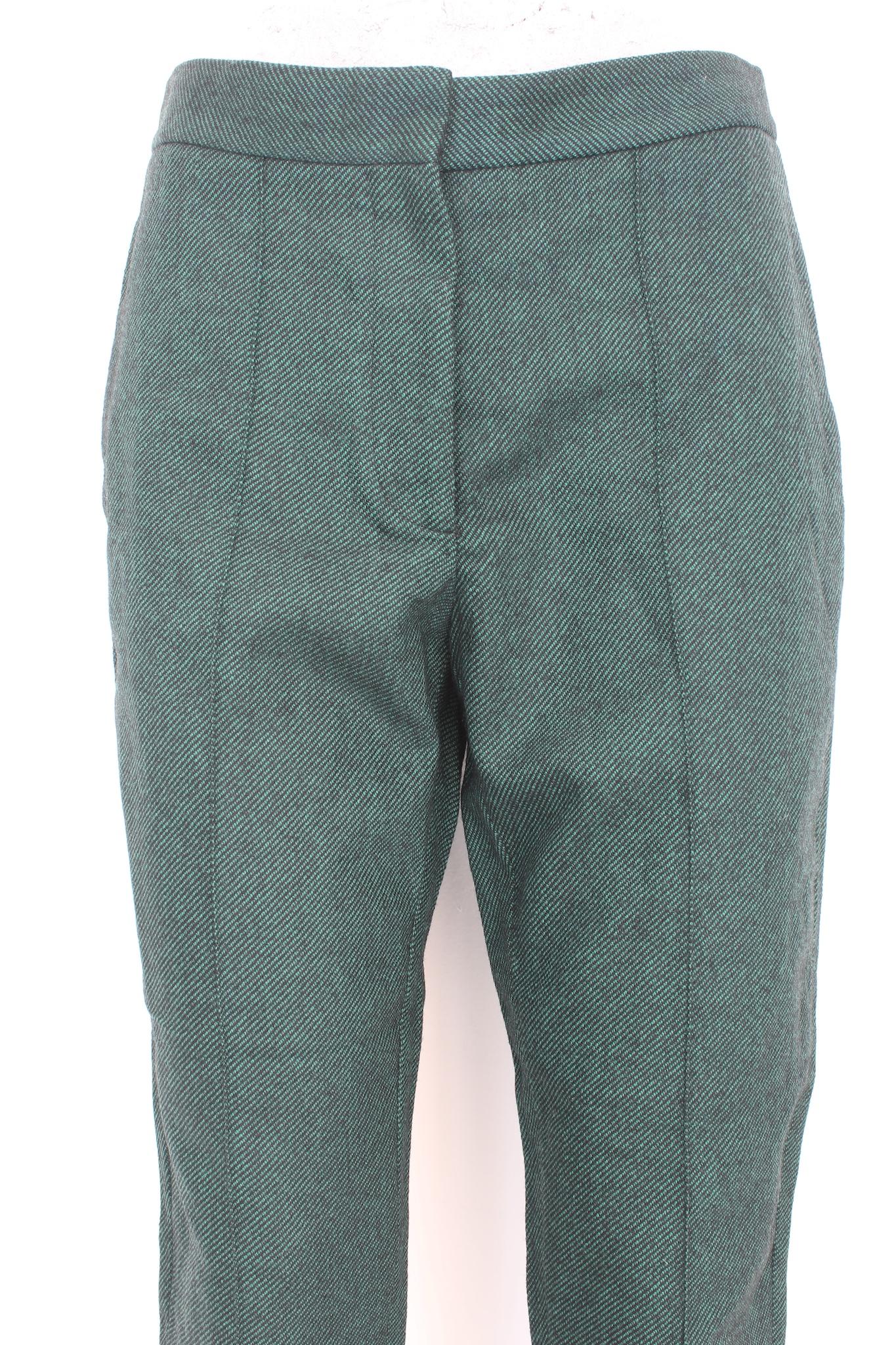 Stella McCartney Green Black Wool Capri Pants 2000s For Sale 1