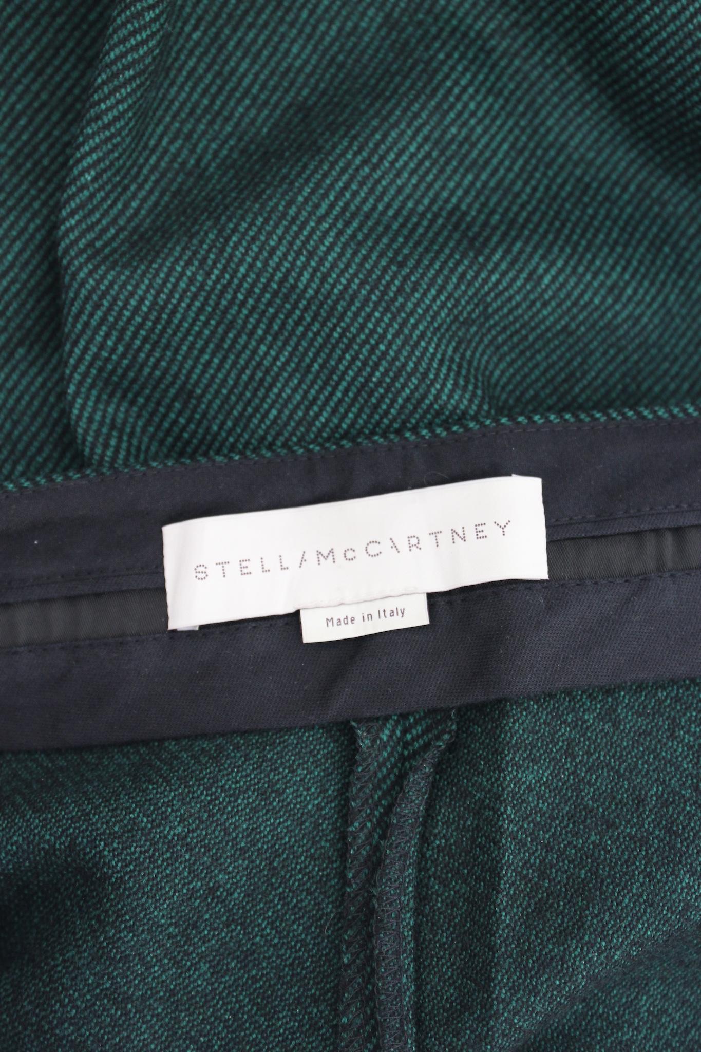 Stella McCartney Green Black Wool Capri Pants 2000s For Sale 2