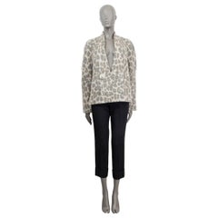 STELLA MCCARTNEY Grau & Beige Wolle 2015 LEOPARD DOUBLE BREASTED Jacke 42 M