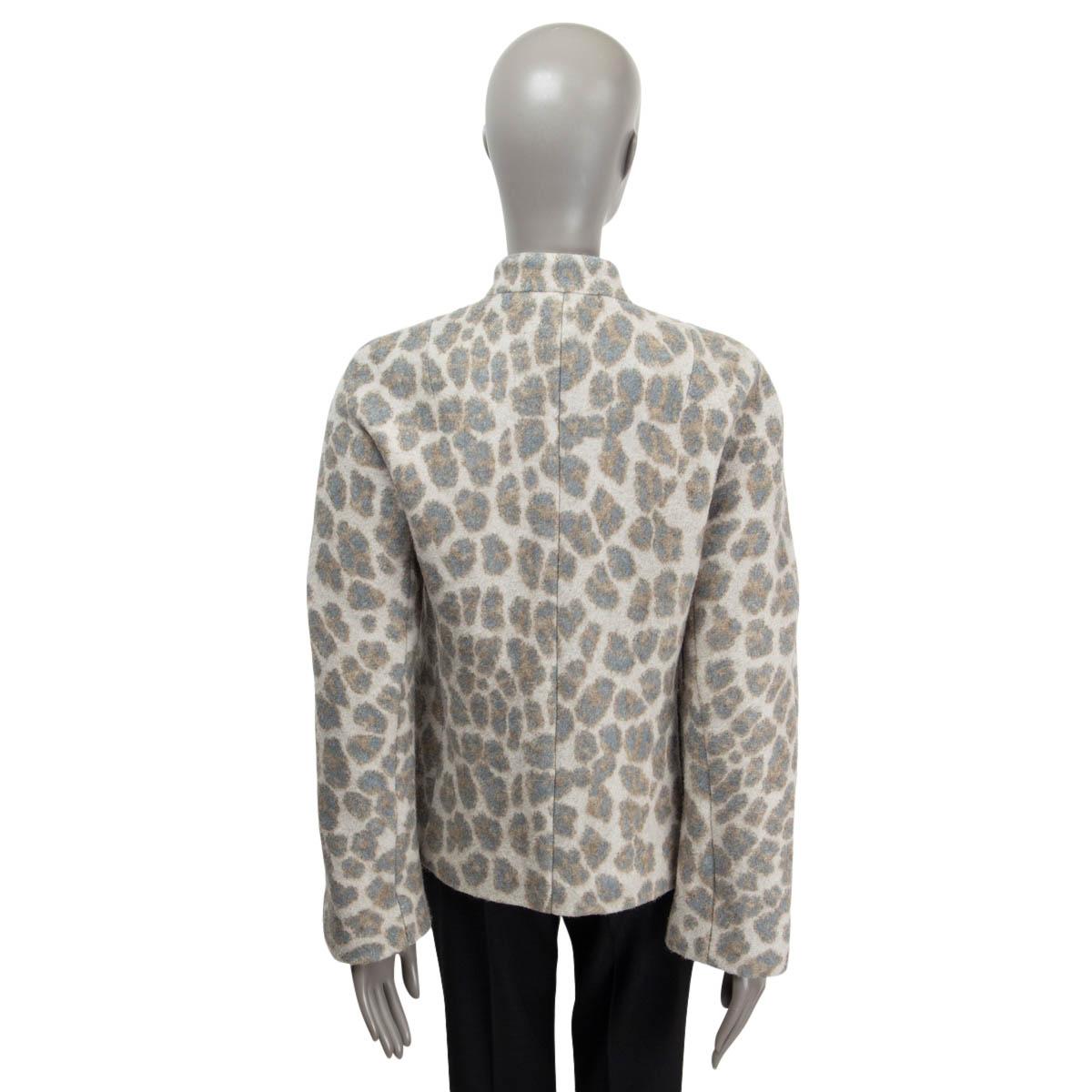 STELLA MCCARTNEY Grau & Beige Wolle 2015 LEOPARD DOUBLE BREASTED Jacke 42 M im Angebot 1