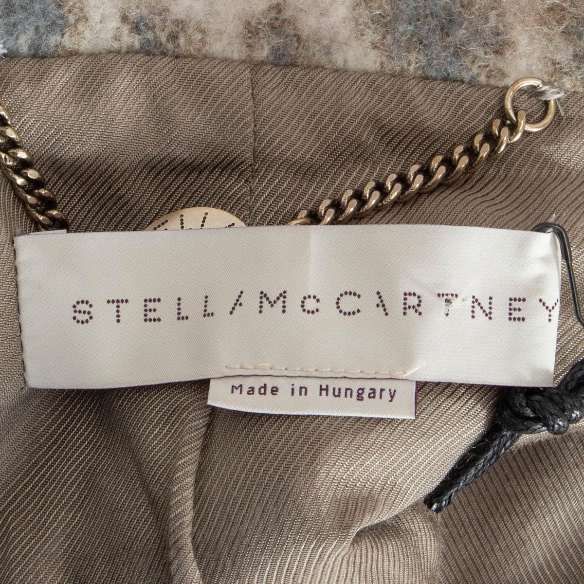 STELLA MCCARTNEY giacca in lana grigia e beige 2015 LEOPARD DOUBLE BREASTED 42 M in vendita 1