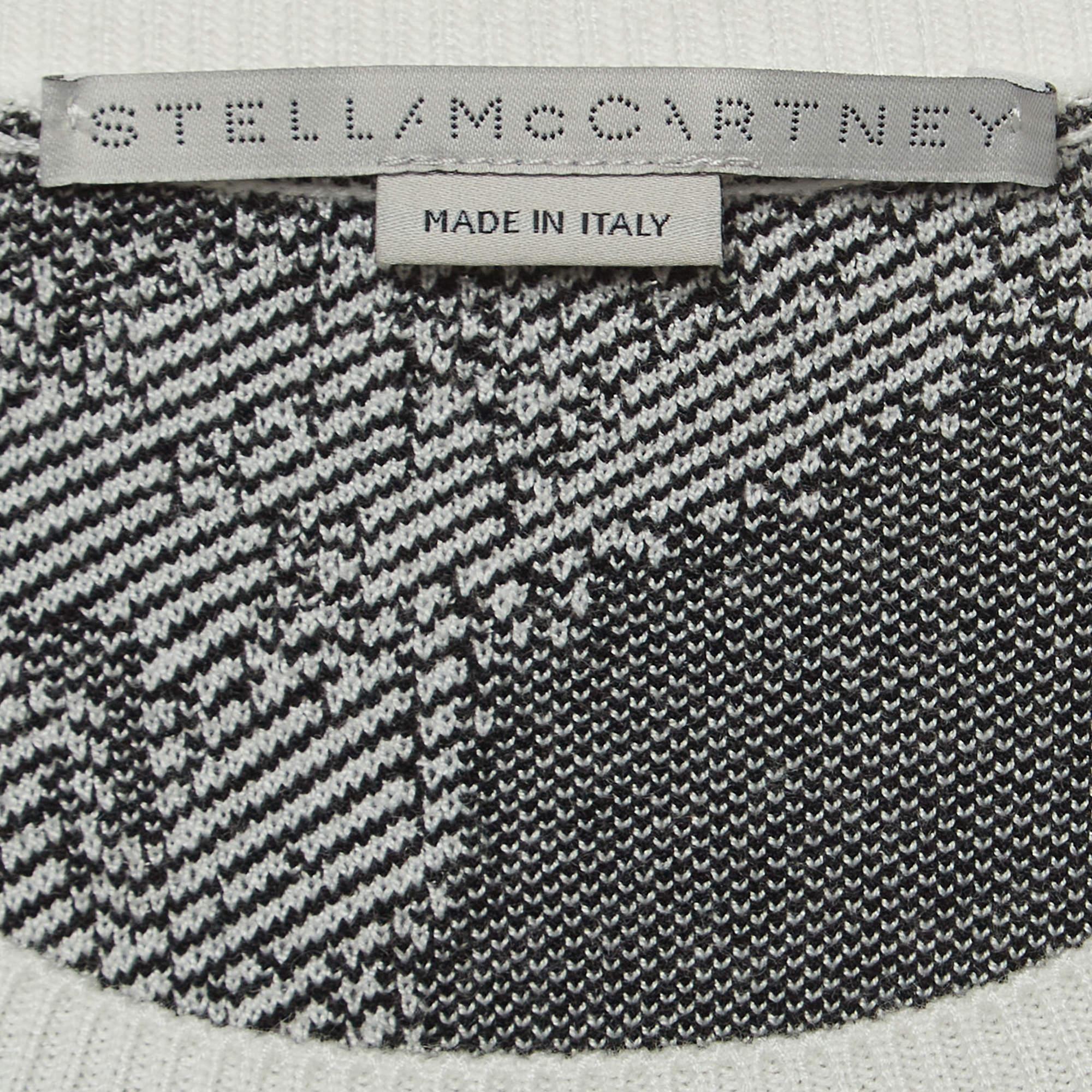 Women's Stella McCartney Grey/ Black Pixel Horse Intarsia Knit Sweatshirt S