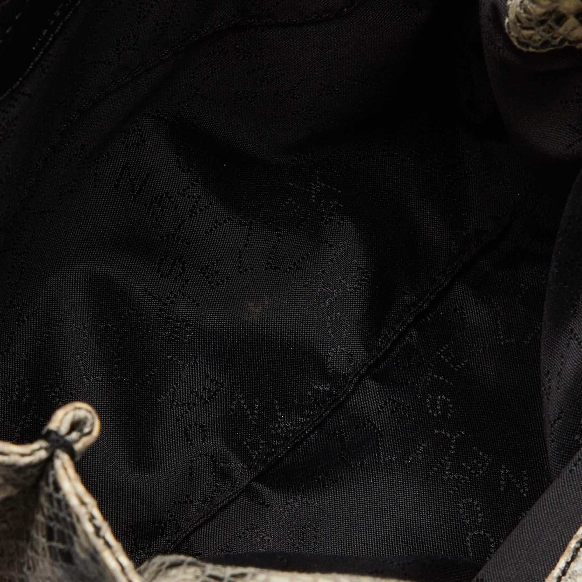 Stella McCartney Grey/Black Python Embossed Faux Leather Falabella Tote 5