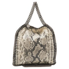 Stella McCartney Grey/Black Python Embossed Faux Leather Falabella Tote