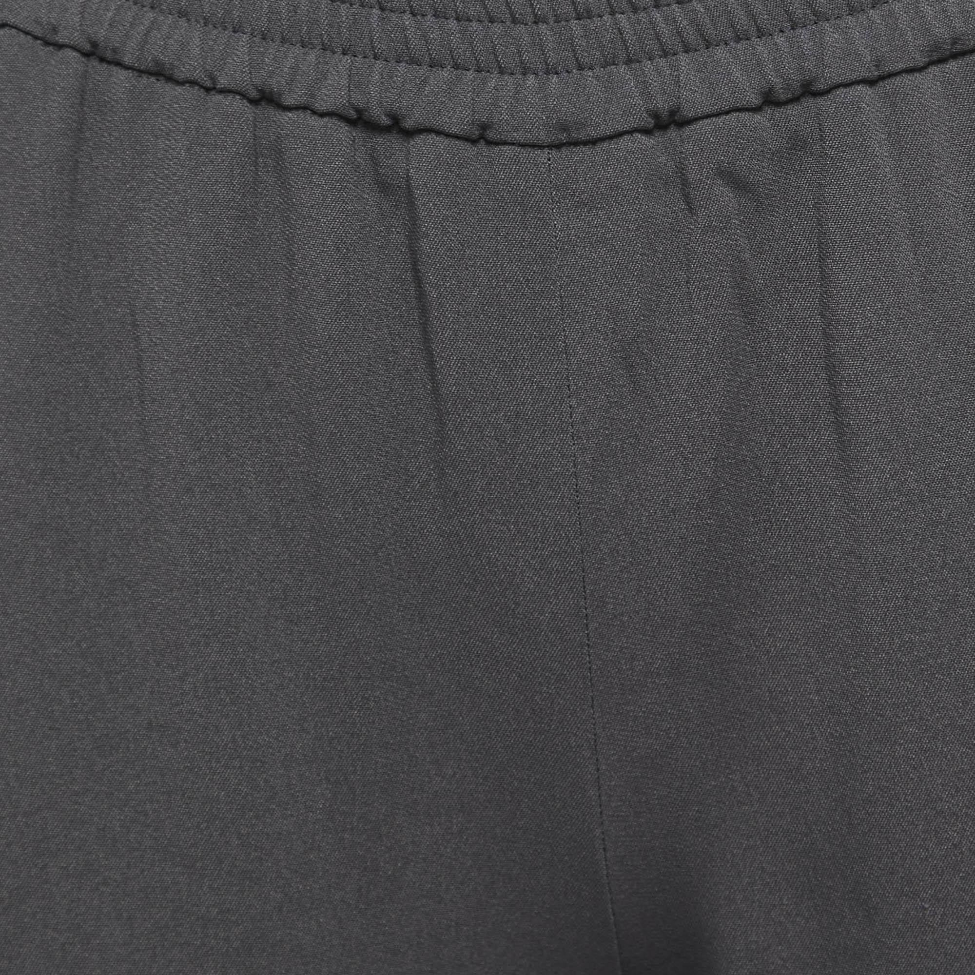 Noir Stella McCartney - Pantalon à jambes coniques en crêpe gris XS