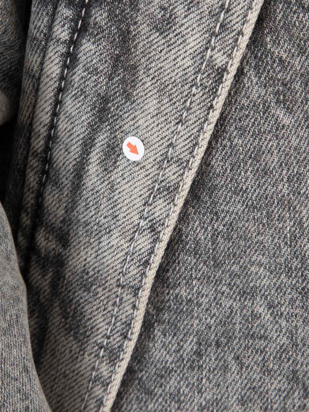 Stella McCartney Grey Denim Mid Length Jacket Size S In Good Condition For Sale In London, GB