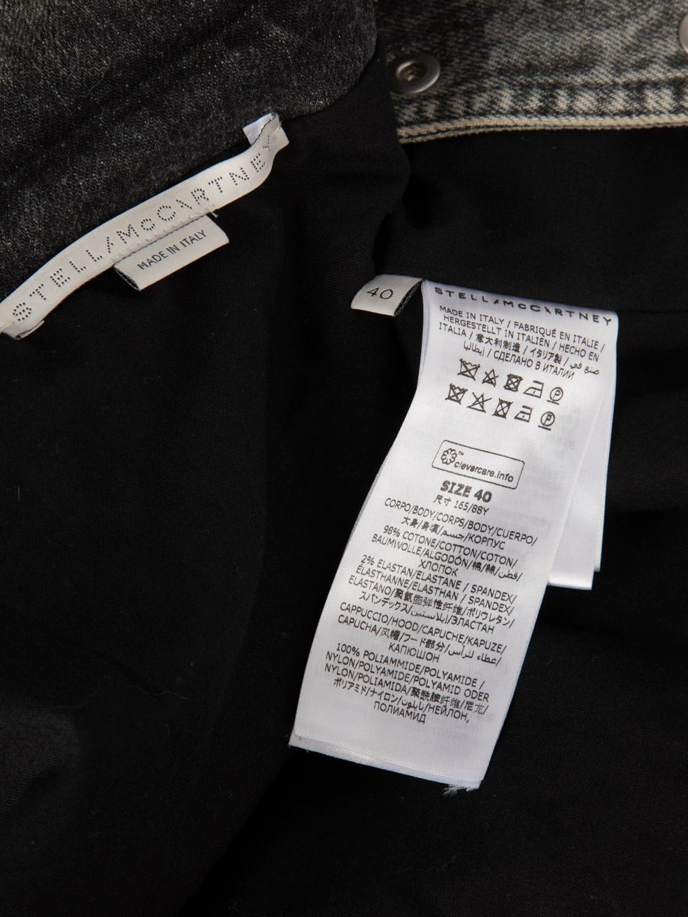 Stella McCartney Grey Denim Mid Length Jacket Size S For Sale 2