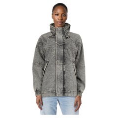 Stella McCartney Veste mi-longue en denim gris Taille S