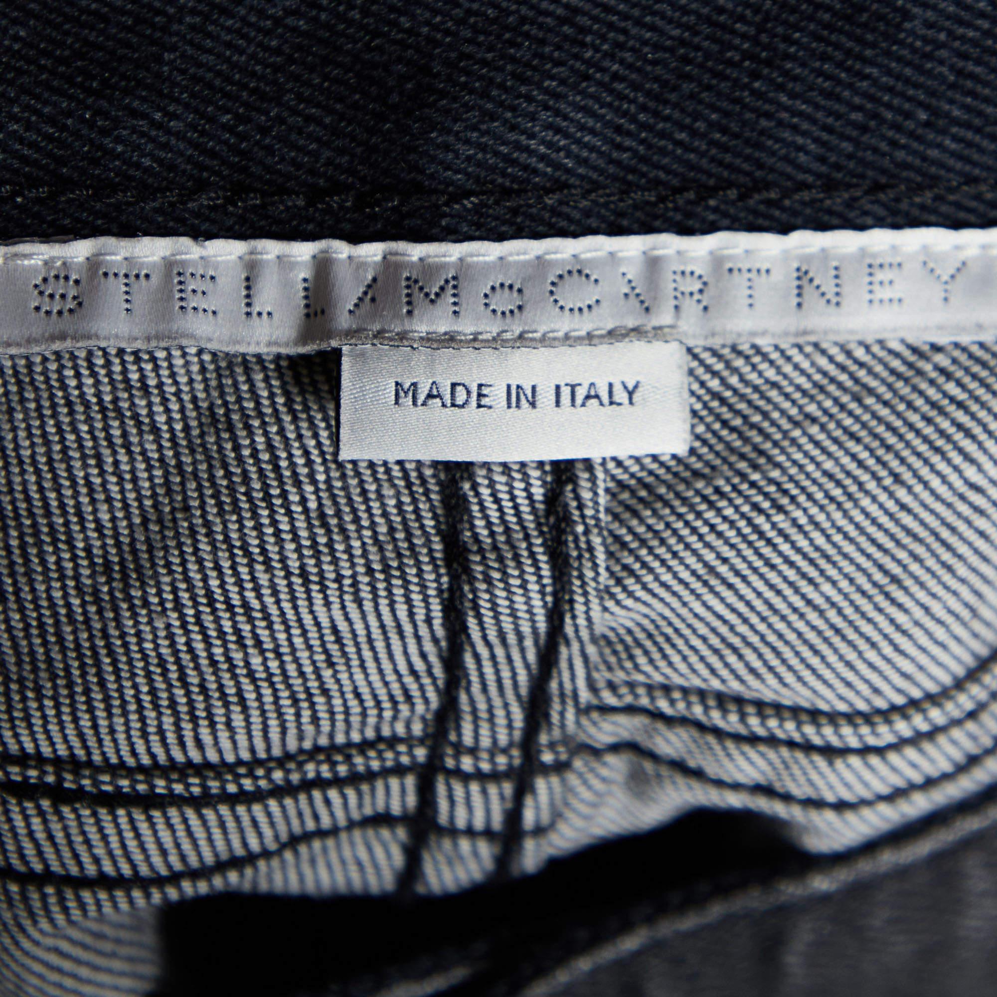 Stella McCartney Grey Denim Star Embroidered Slim Fit Jeans M/Waist 32