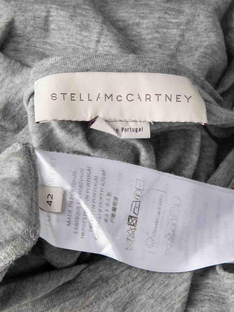 Stella McCartney Grey Distress Falabella T-Shirt Size M For Sale 3